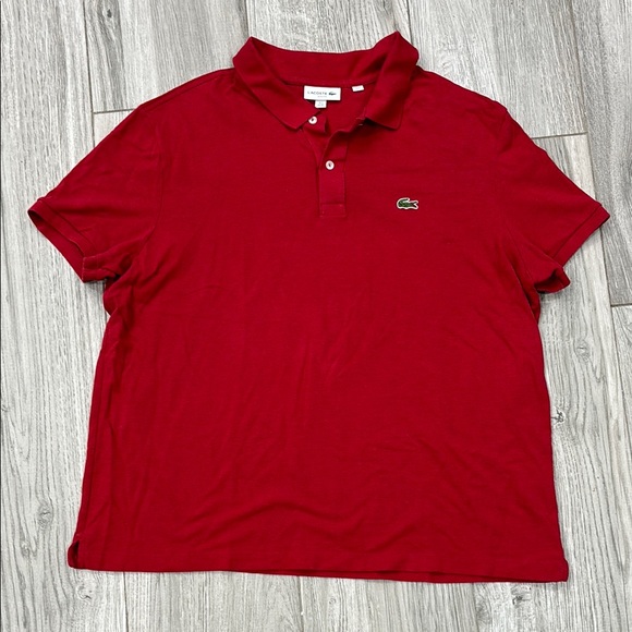 Lacoste Red Polo Shirt Iconic Cotton Piqué - Picture 1 of 5